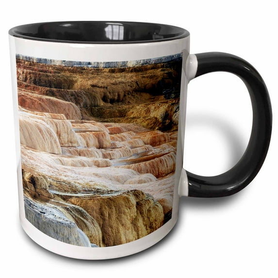 3drose, Mammoth Hot Springs, Yellowstone, Wyoming, Usa - Us51 Mhe0006 - Michel Hersen, 11oz Two-tone Black Mug
