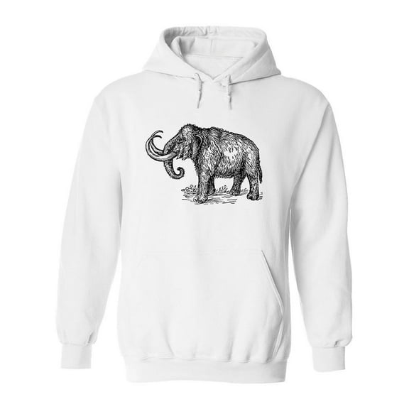 Mammoth Pencil Drawing Hoodie Men -Image by Shutterstock, Male x-Large