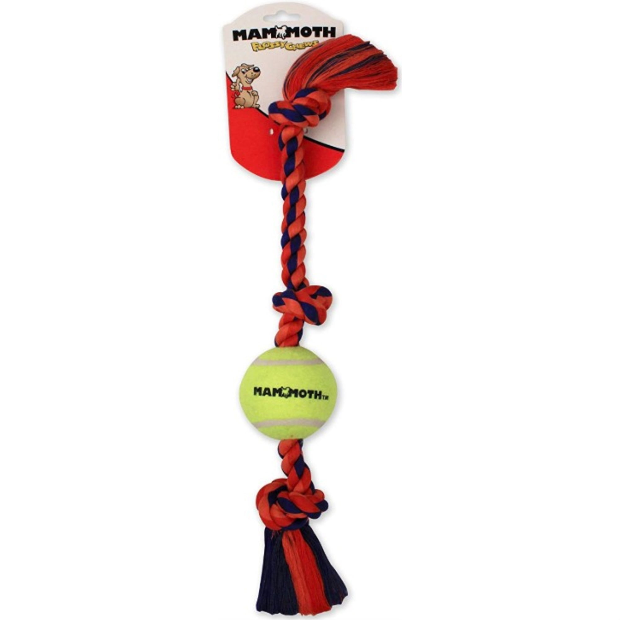 Mammoth Flossy Chews 3 Knot Rope Tug Dog Toy, Ships in Assorted