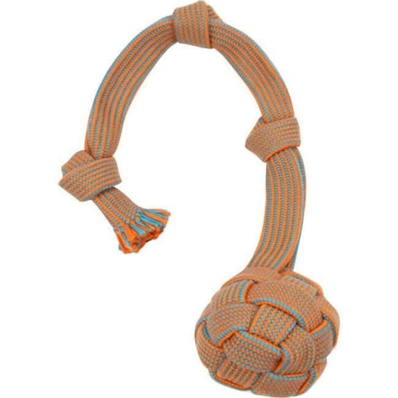 Mammoth Flossy Chews Small 2.5 Inch Webbing Ball with Fling Handle 1 ea