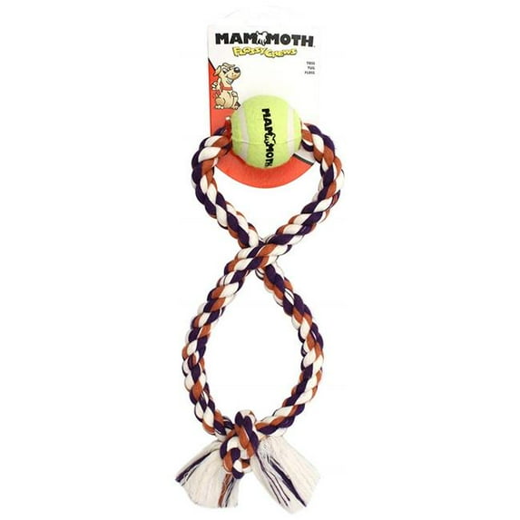 Flossy Chews Color Figure -Inch8-Inch Tug With Tennis Ball Medium 15-Inch (Pack of 1)