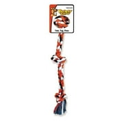 Mammoth Pet Products Flossy Chews Mini Cottonblend 3 Knot Rope Tug Dog Toy for Small Dogs, Multicolor, 10"