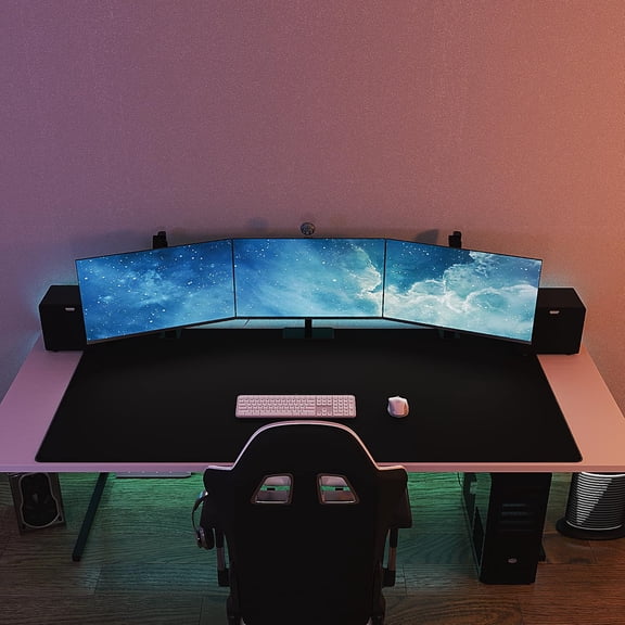 Mammoth Size Custom Professional Gaming Desk Mouse Pad - Anti Slip Rubber Base - Stitched Edges - Large Desk Mat - 72" x 36" x 0.16" (Mammoth, All Black/No Logo)$$Office