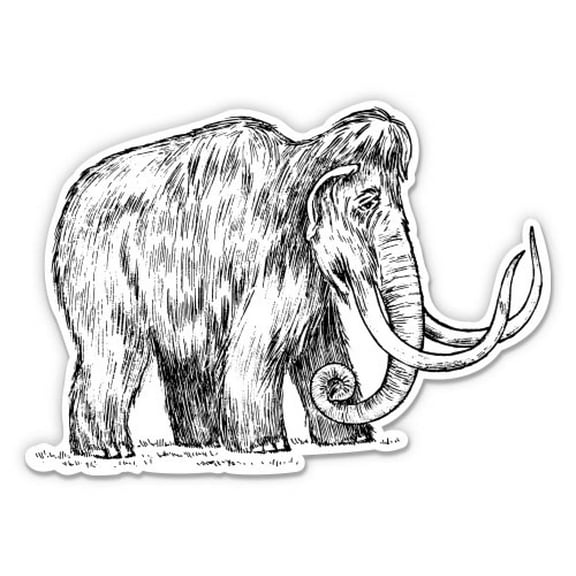 Mammoth Sketch Ice Age - 12" Vinyl Sticker Waterproof Decal