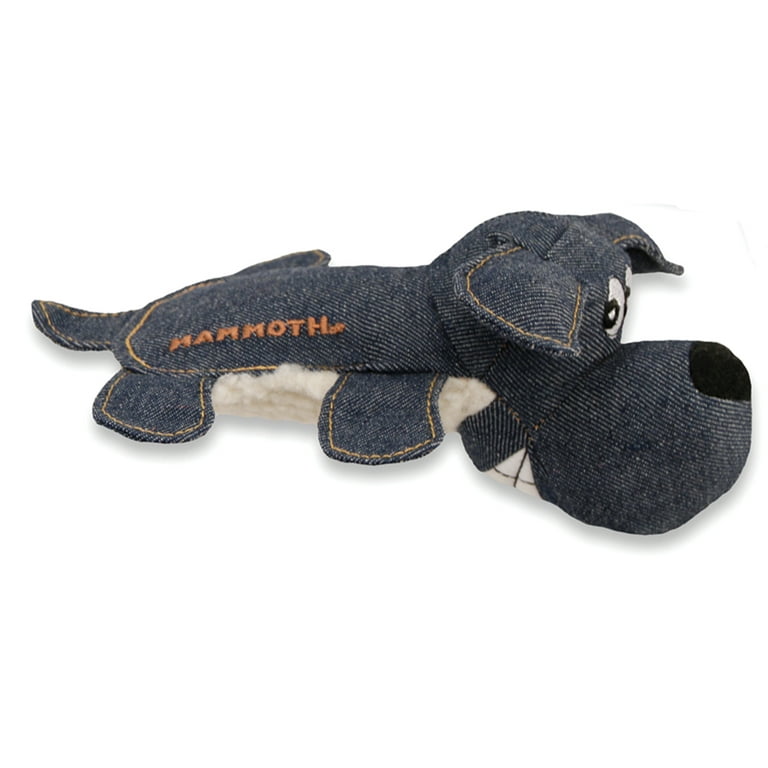 Squeakies Dog Vintage Denim with Lambswool Small 8 inch, Blue