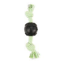 Mammoth TireBiter 3" Ball Rubber Dog Toy w/Treat Station and Cottonblend 2-Knot Bone Medium 12"