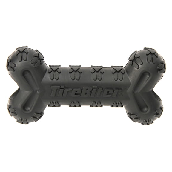 Mammoth TireBiter Advanced Bone Rubber Dog Toy w/Treat Station Large 7.25"