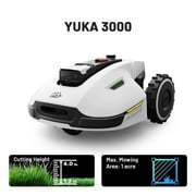 YUKA 3000 Robot Lawn Mower, Auto Mapping, AI Obstacle Avoidance, Reception 0.75 Acre, Max 1 Acre Dual Cutting Discs, App Control, with 4G