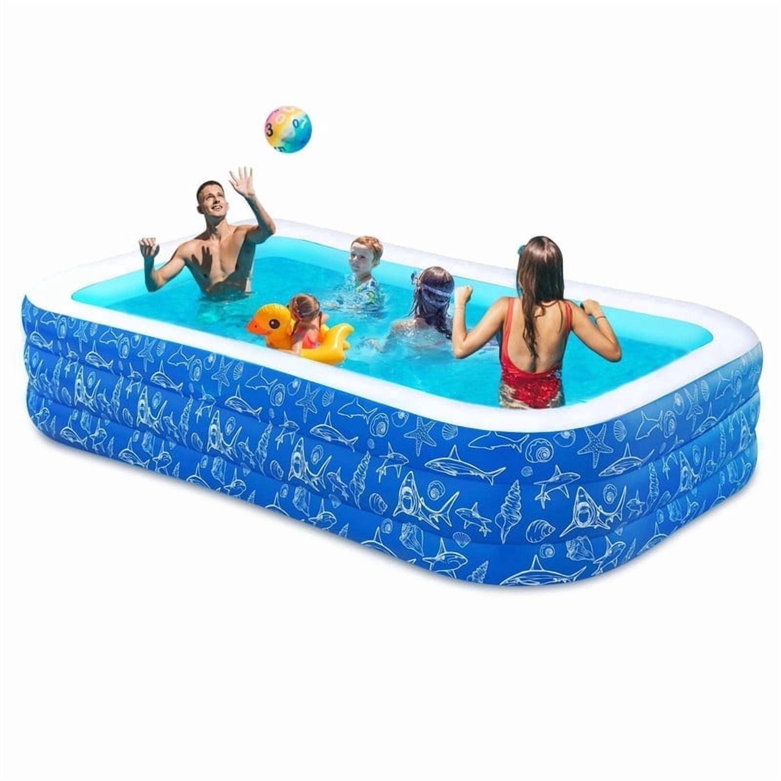 MammyGol Inflatable Pool for Kids and Adults, 118" x 68" x 22" Family Full-Sized Inflatable Swimming Pool, Durable Thickened Above Ground Blow Up Pool for Kids Pools for Backyard Outdoor Indoor