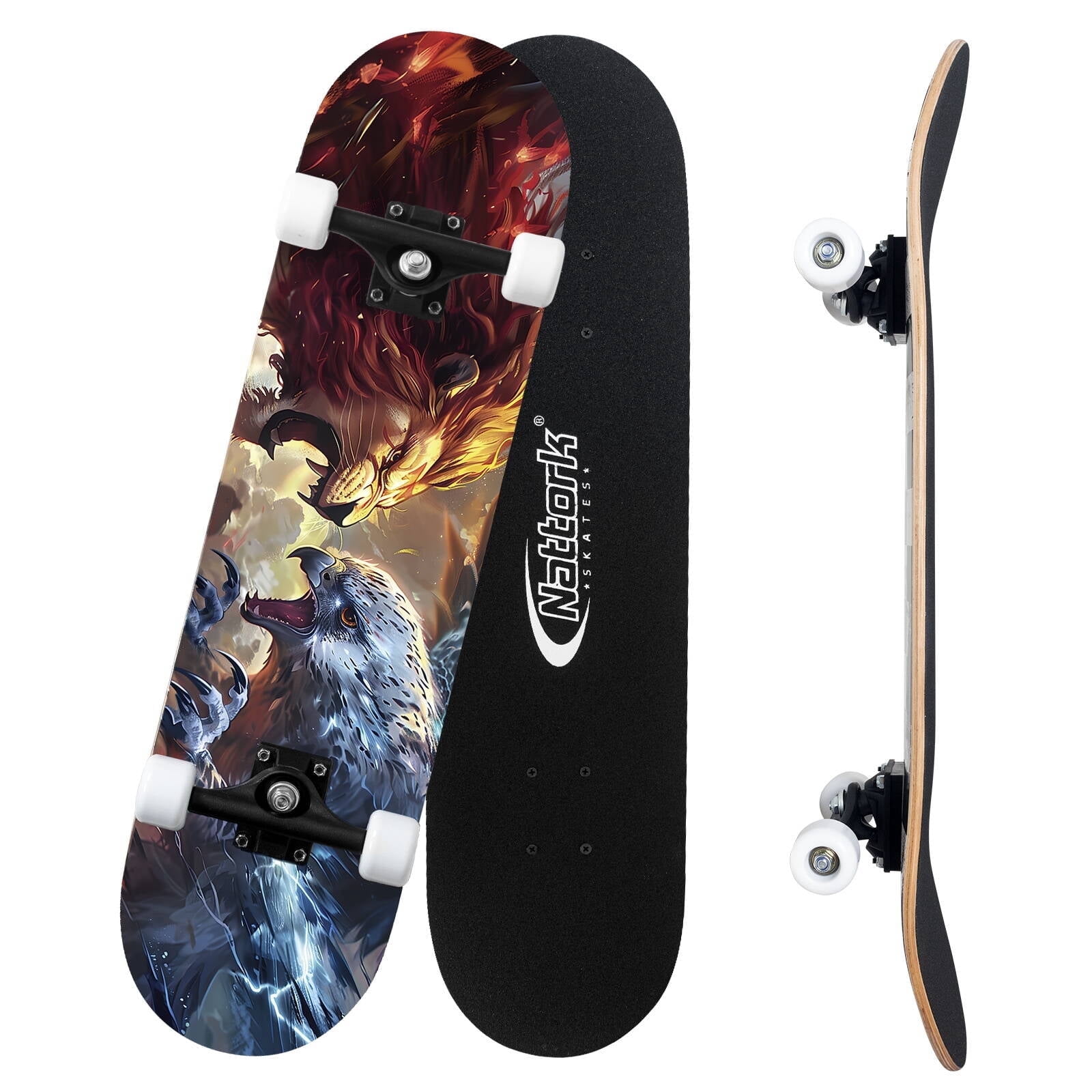 Planche à Roulettes Complète 31 X 8 Pouces – 8 Couches En érable, Double Kick, Tricks – Pour Ados, Débutants, Adultes (charge 100 Kg)