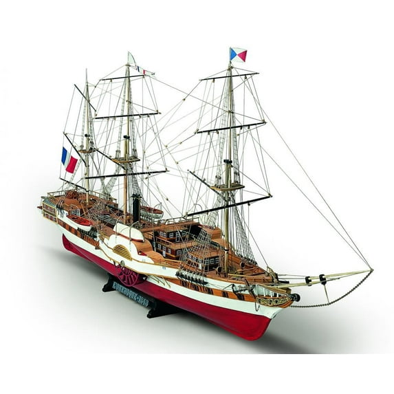 Mamoli MV23 LORENOQUE French steam and sail paddle wheeler 1/100 Length: 835 mm, Height:455mm
