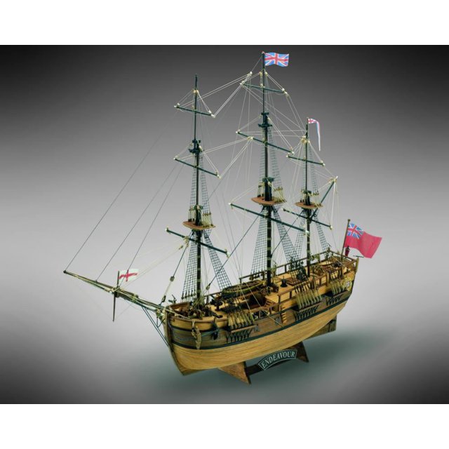 Mamoli MV47 Endeavour Wood PlankOnFrame Model Ship Kit Scale 1/