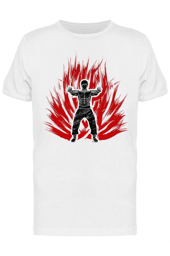 Man And Nunchaku T-Shirt Men -Image by Shutterstock, Male Medium
