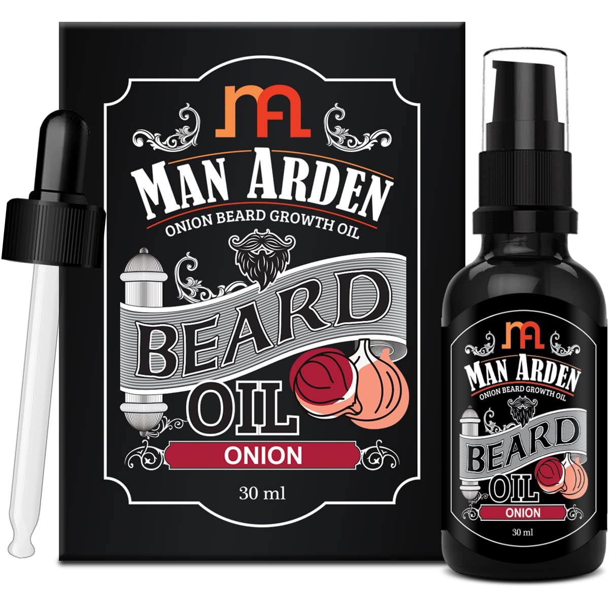 Man Arden Onion Beard Growth Oil, 15 Actives for Beard Growth