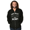 thumbnail image 1 of Man Behind The Bump Baby Announcement Men's Big & Tall Graphic Zip Up Hoodie Brisco Brands 2X, 1 of 5