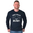 thumbnail image 1 of Man Behind The Bump Baby Announcement Men's Long Sleeve Tee T Shirt Brisco Brands S, 1 of 6