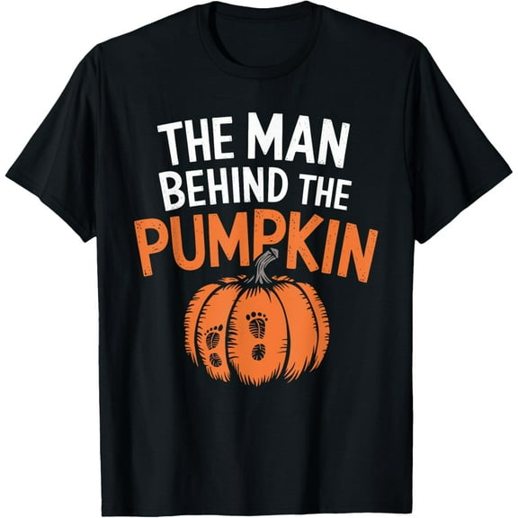 Man Behind The Pumpkin Halloween Pregnancy T-Shirt