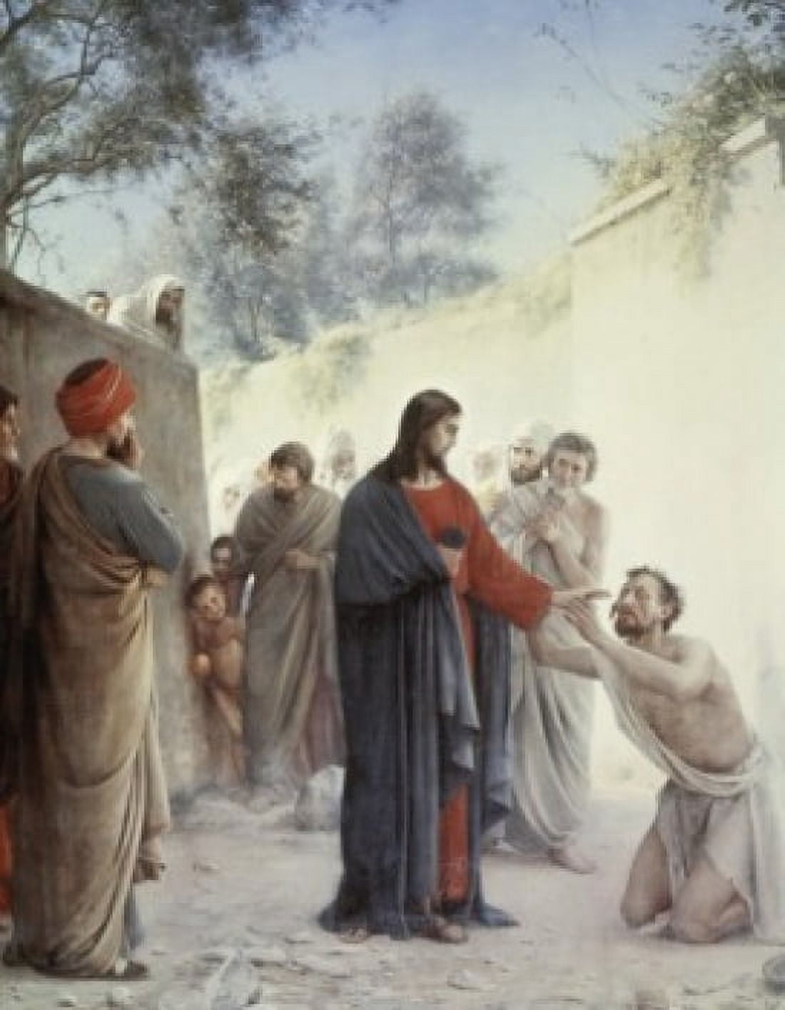 The Man Born Blind Carl Heinrich Bloch (1834-1890 Danish) National History Museum Frederiksborg Castle Denmark Canvas Art - Carl Heinrich Bloch (18 x 24)