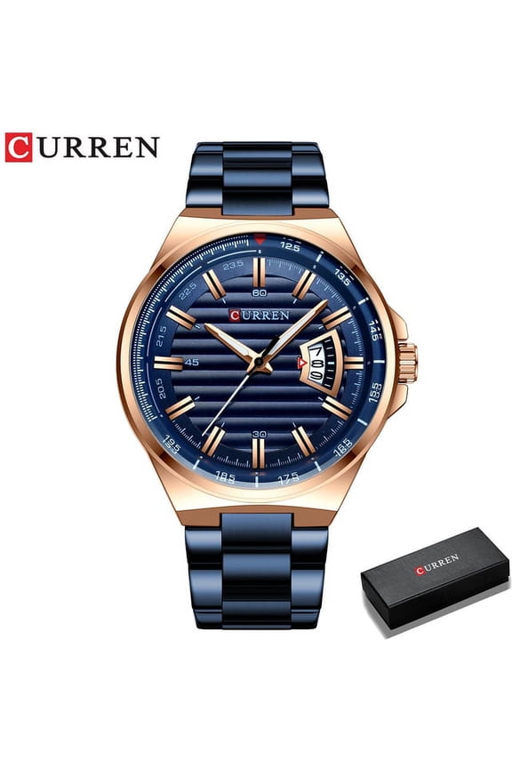 Man Brand Luxury Watch Gold White Top Brand Curren Watches Stainless Steel Quartz Wristwatch Auto Date Clock Male Relogio - Quartz Wristwatches