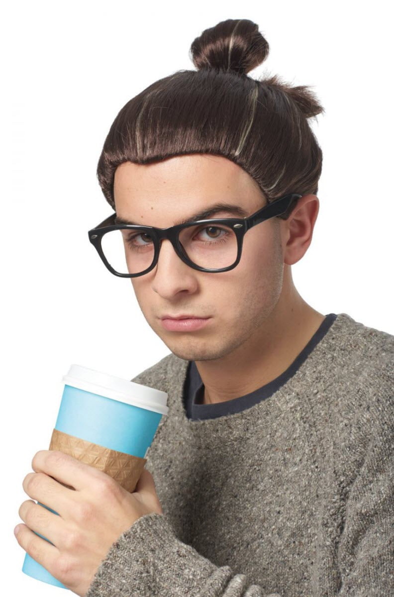 Brown Man Bun Wig Trendy Celebrity Style Long Kuwait Ubuy