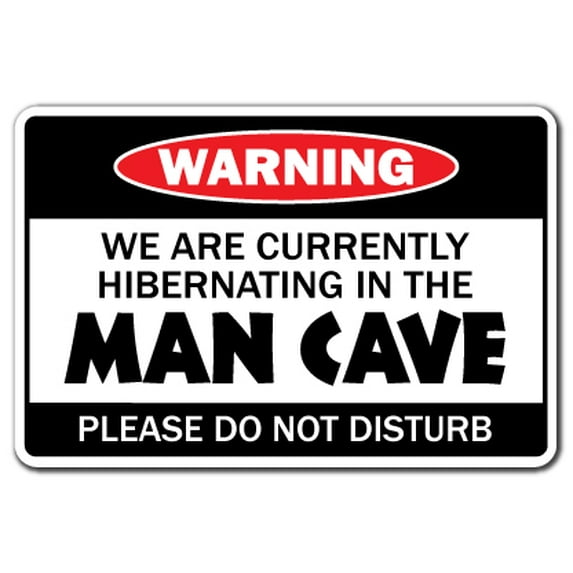 Man Cave 1 Warning Decal | Indoor/Outdoor | Funny Home Décor for Garages, Living Rooms, Bedroom, Offices | SignMission Beer Cigar Tv Darts Smoke Decal Wall Plaque Decoration