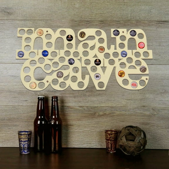 TORCHED Man Cave Beer Cap Map Holder | Wall-Mounted Decor Display Art | Multicolor