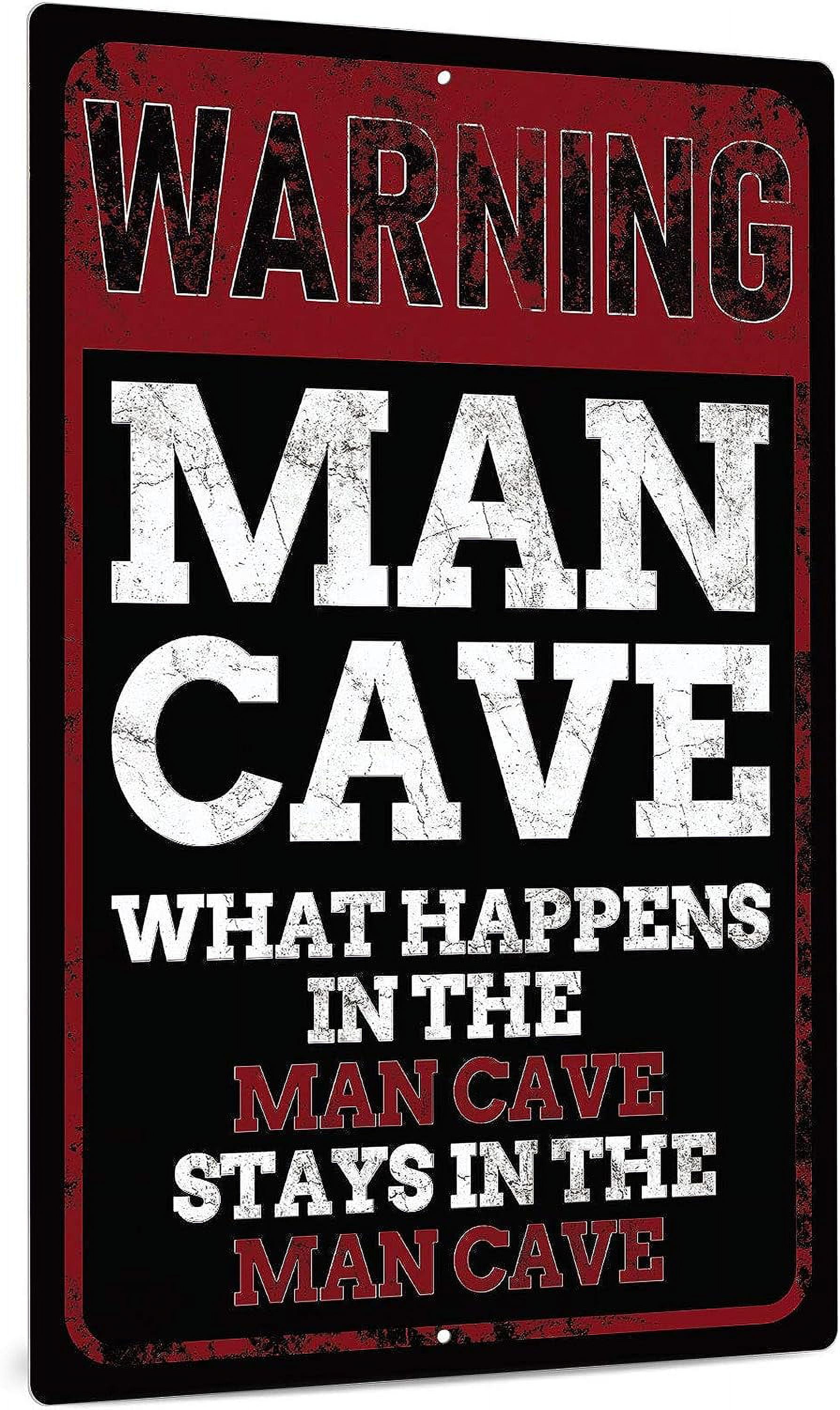 Man Cave Decor, 12x8 Inches Aluminum Metal Wall Sign for Bars, Cafes ...