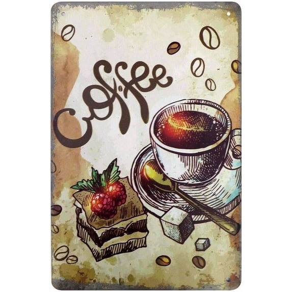 Man Cave Decor 16 X 12 Inch Coffee Cafe Tin Sign Nostalgic Metal Sign Home For Culb Bar Cafe Vintage