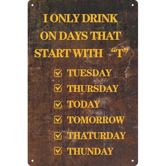 Man Cave Decor Bar Signs - Metal Tin Signs For Home Bar Wall Decor - Funny Wall Art - 8x12 In