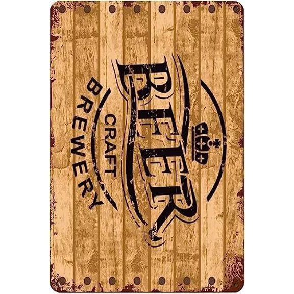 Man Cave Decor Beer Bar Board Print Poster Vintage Metal Beer Tin Signs Iron Painting Wall Beer Bar Club 18x12 Inch
