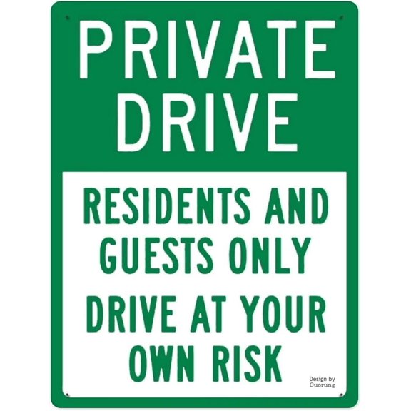 Man Cave Decor Double Pieces Warning Sign,private Drive Sign Residents And Guests Only Drive At Your Own Risk,tin Painting Wall Traffic Sign Road Sign Business Sign 8x12 Inch Aluminum Metal Tin Sign