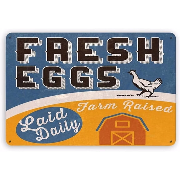 Man Cave Decor Farm Egg Metal Sign,egg For Sale Hen House Rustic Accessories, Farmhouse Wall Home Art Signs 16x12inches Vintage