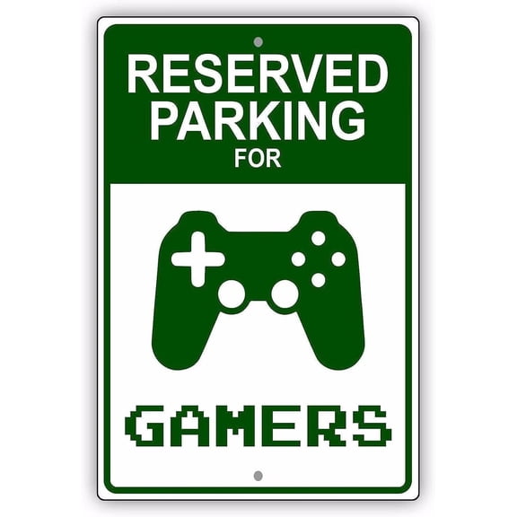 Man Cave Decor Gamer Signs And Reserved Parking For Gamers X-box Video Game Novelty Metal Sign Gamer Wall For Bedroommetal Sign Gift Size 12x16 Inch Vintage