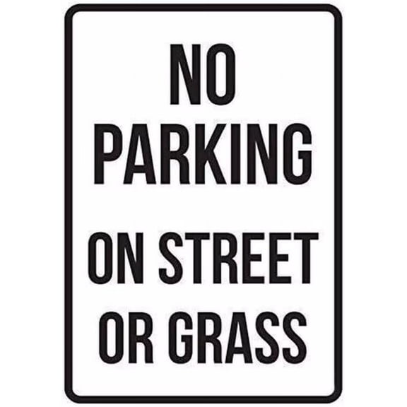 Man Cave Decor Metal Tin Sign No Parking On Street Or Grass Business Safety Traffic Signs Black Garage Home Yard Metal Sign For Wall Artmetal Sign Gift Size 12x18 Inch Vintage
