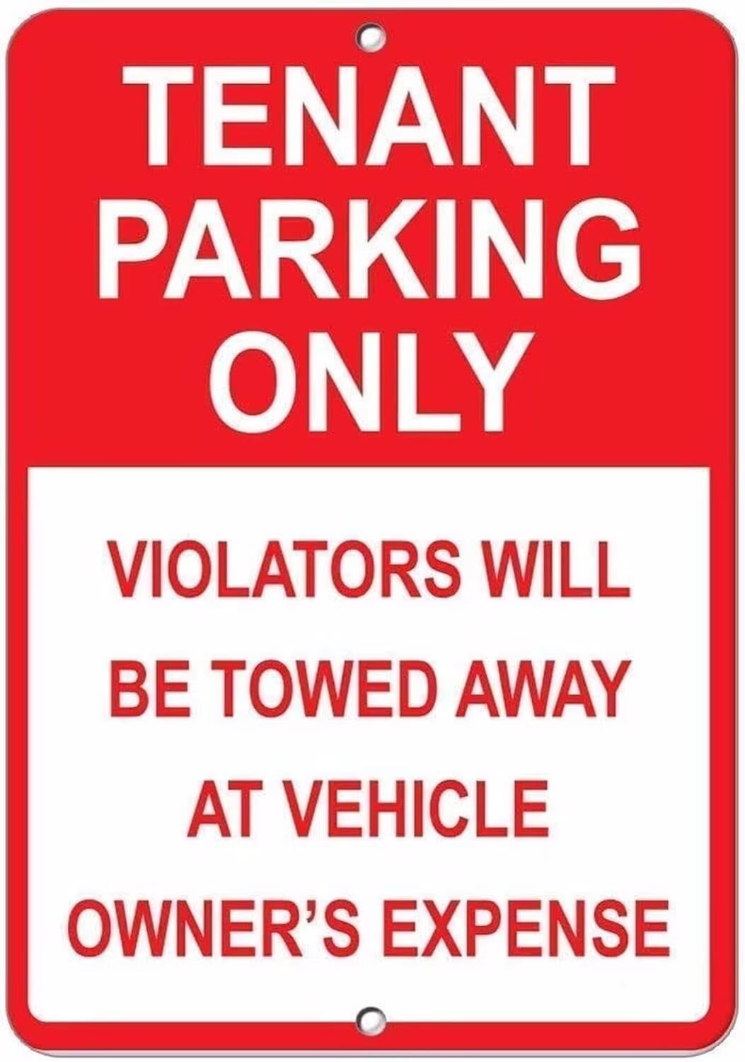 Man Cave Decor Metal Tin Sign Tenant Parking Only Violators Towed Away ...