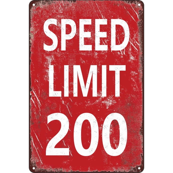 Man Cave Decor Race Car Posters For Men Bedroom Garage Accessories Funny Metal Tin Signs Room Stuff Wall Decor Speed Limit 200 Sign (Aluminum) Size: 12 x 16 inch