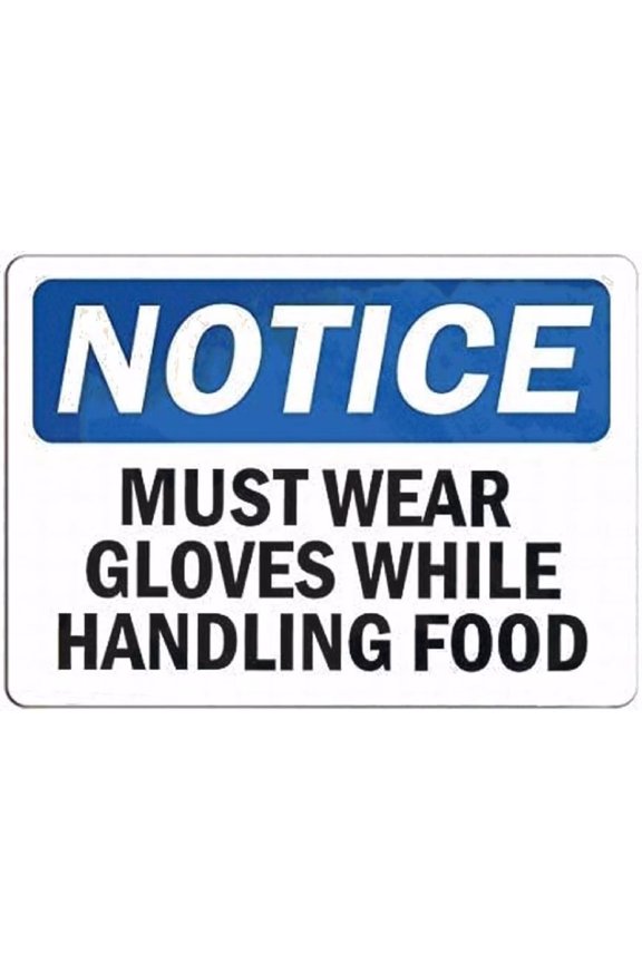 Man Cave Decor Tin Sign Wall Art 8''x12'' Must Wear Gloves While Handling Food For Property New Metal Sign Sign Vintage