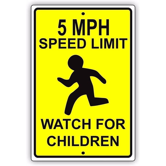 Man Cave Decor Warning Sign 5 Mph Speed Limit Watch For Children Road Sign Business Sign 12x8 Inches Traffic Sign Tin Painting Wall Aluminum Metal Tin Sign Vintage