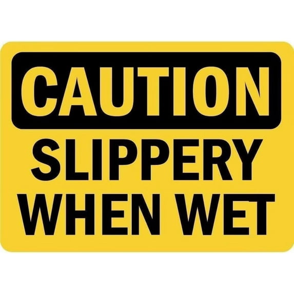 Man Cave Decor Warning Sign Caution Slippery When Wet Road Sign Business Sign 8x12 Inches Traffic Sign Tin Painting Wall Aluminum Metal Tin Sign Vintage