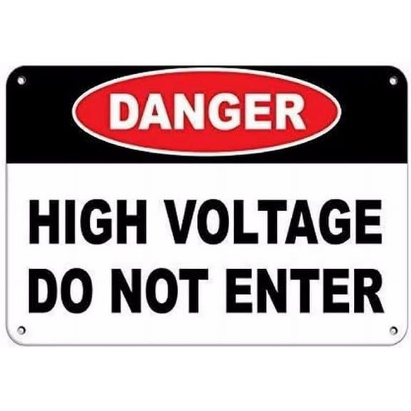 Man Cave Decor Warning Sign Danger High Voltage Do Not Enter Hazard Sign Hazard Labels Road Sign Business Sign 18x12 Inches Traffic Sign Tin Painting Wall Aluminum Metal Tin Sign Vintage