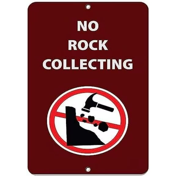Man Cave Decor Warning Sign No Rock Collecting Activity Sign Park Signs Park Prohibition Road Sign Business Sign 12x16 Inches Traffic Sign Tin Painting Wall Aluminum Metal Tin Sign Vintage