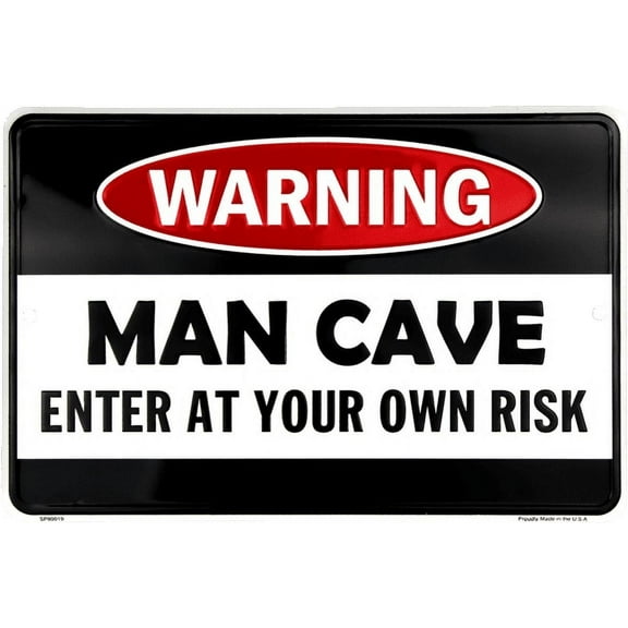 HangTime Man Cave embossed aluminum novelty sign 8 x 12
