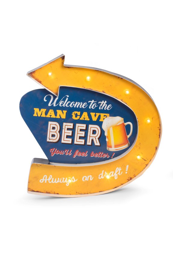 "Man Cave" Metal Sign, LED Lighted, Wall Mountable.