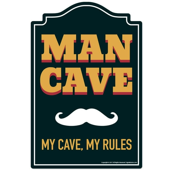 Man Cave Novelty Sign | Indoor/Outdoor | Funny Home Décor for Garages, Living Rooms, Bedroom, Offices | SignMission personalized gift Wall Plaque Decoration
