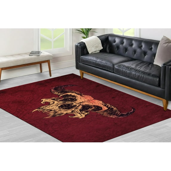 Man Cave Rug, Corridor Rug, Modern Rug, Hallway Rug, Door Mat Rugs, Devil Rugs, Horror Rug, Non-Slip Carpet Rugs, Personalized Gifts Rugs, 3.3'x9.2' - 100x280 cm