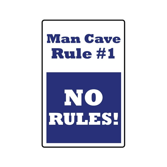 Man Cave Rule #1 Novelty Sign | Indoor/Outdoor | Funny Home Décor for Garages, Living Rooms, Bedroom, Offices | SignMission Men Rules Funny Man Room Sports Room Gift Sign Wall Plaque