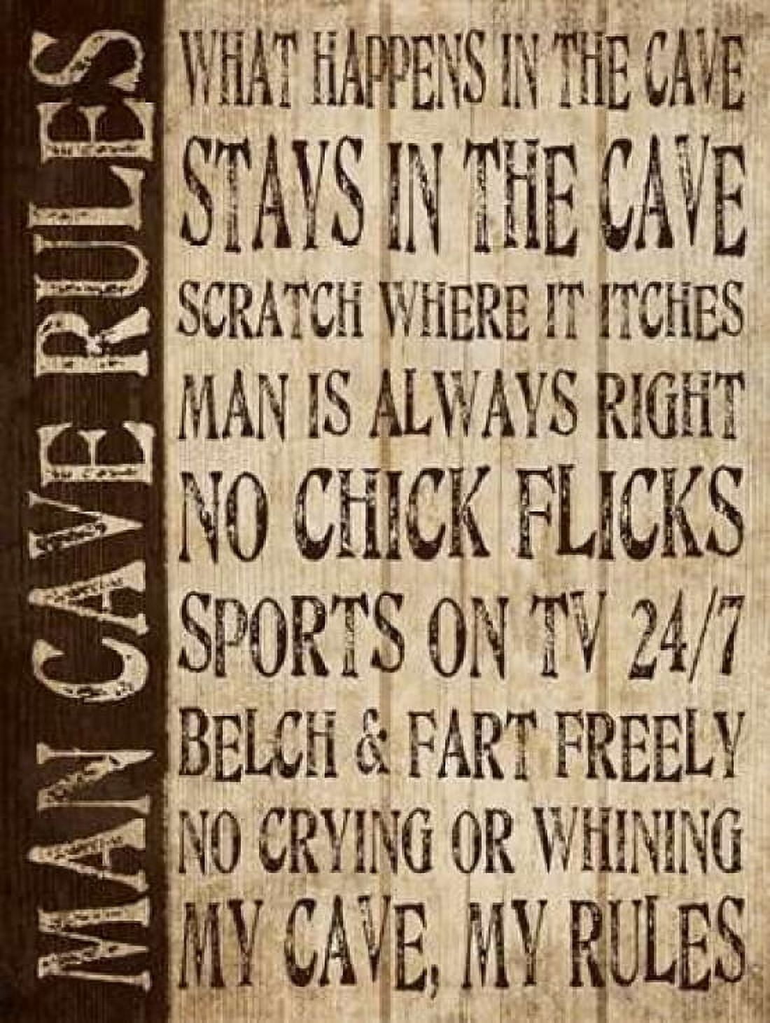 Man Cave Rules Canvas Art - N Harbick (18 x 24)