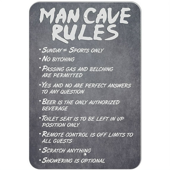Man Cave Rules Sign