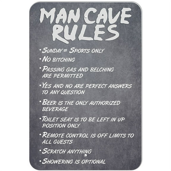 Man Cave Rules Sign