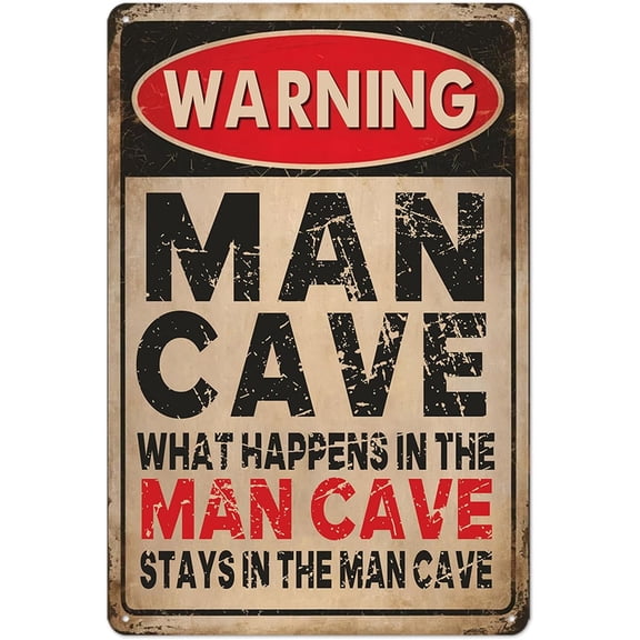Man Cave Sign Bar Signs for Home Bar Man Cave Decor for Men Funny Metal Garage Signs Wall Art for Home Door Metal Tin Sign Vintage Gifts 8x12 Inch